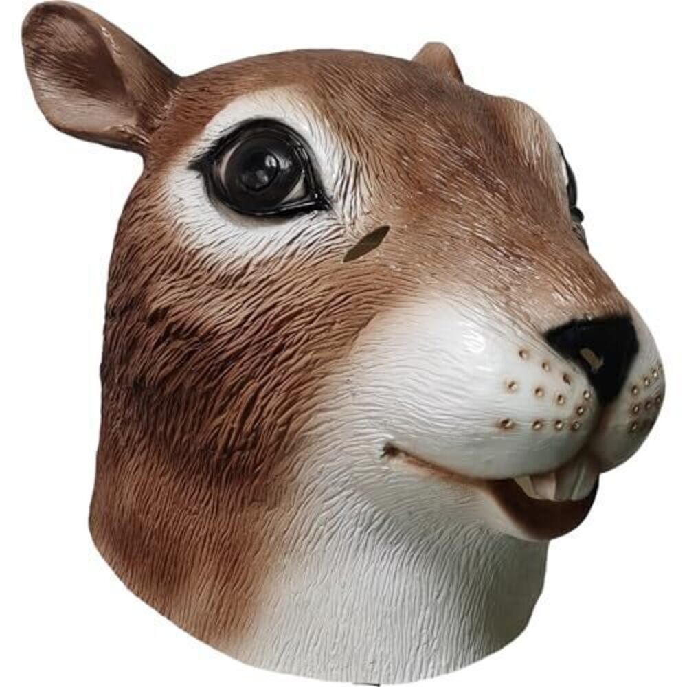 6763 Squirrel Headgear Animal Cosplay Squirrel Latex Hood Mask, Halloween